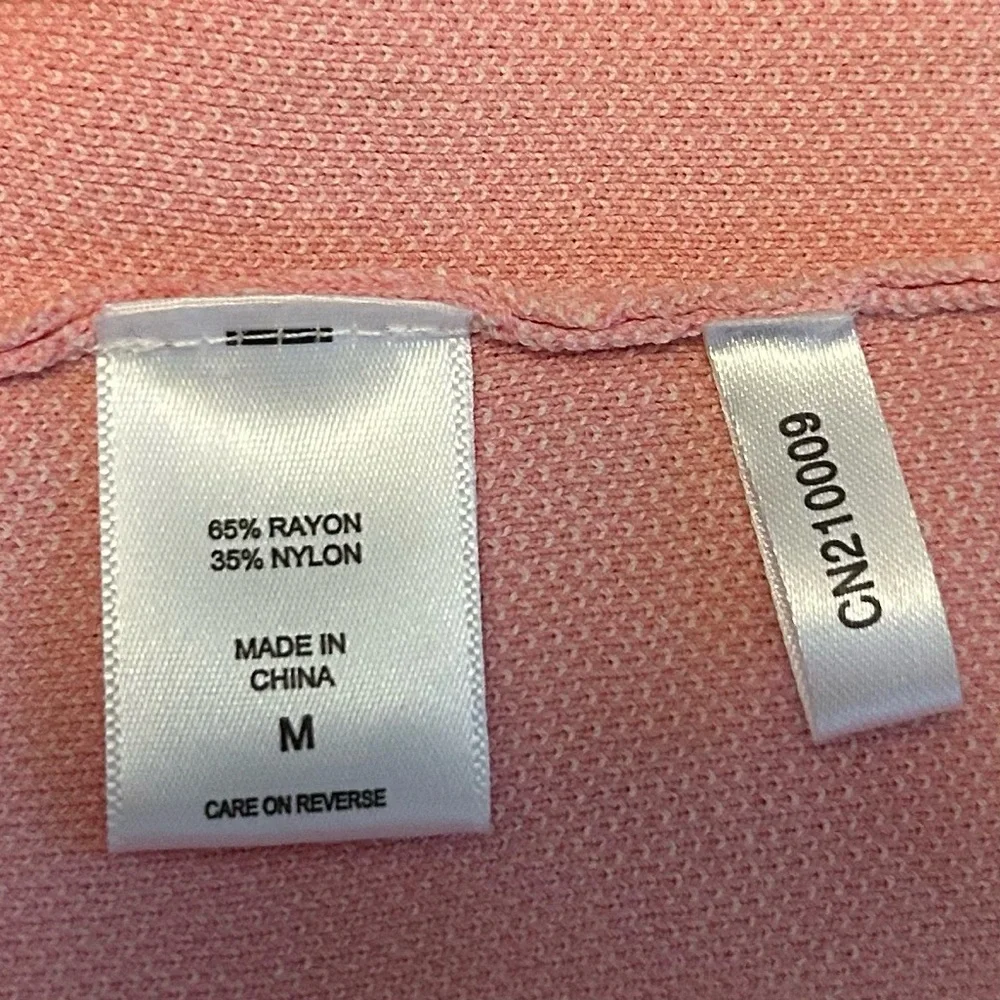 NWT NY & Co Argyle Short Sleeve Knit Sweater Dress Women’s SZ Medium in Pink - Picture 7 of 7